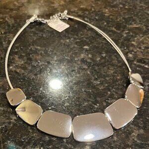 Vintage Lia Sophia Silver Tone 14" Choker Necklace